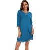 image:imageWiWi Nightgowns for Women 34 Sleeve Sleep Shirts Super Soft Pajamas Gowns Viscose from Bamboo Cooling Nightwear SXXLAteal Blue