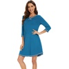 image:imageWiWi Nightgowns for Women 34 Sleeve Sleep Shirts Super Soft Pajamas Gowns Viscose from Bamboo Cooling Nightwear SXXLAteal Blue
