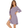 image:imageWiWi Nightgowns for Women 34 Sleeve Sleep Shirts Super Soft Pajamas Gowns Viscose from Bamboo Cooling Nightwear SXXLAviolet