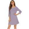 image:imageWiWi Nightgowns for Women 34 Sleeve Sleep Shirts Super Soft Pajamas Gowns Viscose from Bamboo Cooling Nightwear SXXLAviolet