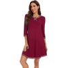 image:imageWiWi Nightgowns for Women 34 Sleeve Sleep Shirts Super Soft Pajamas Gowns Viscose from Bamboo Cooling Nightwear SXXLAwine
