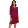 image:imageWiWi Nightgowns for Women 34 Sleeve Sleep Shirts Super Soft Pajamas Gowns Viscose from Bamboo Cooling Nightwear SXXLAwine