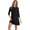 image:imageWiWi Nightgowns for Women 34 Sleeve Sleep Shirts Super Soft Pajamas Gowns Viscose from Bamboo Cooling Nightwear SXXLBblack