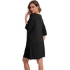 image:imageWiWi Nightgowns for Women 34 Sleeve Sleep Shirts Super Soft Pajamas Gowns Viscose from Bamboo Cooling Nightwear SXXLBblack