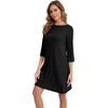 image:imageWiWi Nightgowns for Women 34 Sleeve Sleep Shirts Super Soft Pajamas Gowns Viscose from Bamboo Cooling Nightwear SXXLBblack