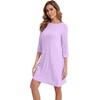 image:imageWiWi Nightgowns for Women 34 Sleeve Sleep Shirts Super Soft Pajamas Gowns Viscose from Bamboo Cooling Nightwear SXXLBlight Purple