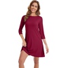 image:imageWiWi Nightgowns for Women 34 Sleeve Sleep Shirts Super Soft Pajamas Gowns Viscose from Bamboo Cooling Nightwear SXXLBwine