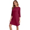 image:imageWiWi Nightgowns for Women 34 Sleeve Sleep Shirts Super Soft Pajamas Gowns Viscose from Bamboo Cooling Nightwear SXXLBwine