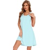 image:imageWiWi Nightgowns for Women Bamboo Viscose Button Down Sleep Shirt Super Soft Sleeveless Dress Cooling Tank Nightshirts SXXLAqua