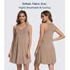 image:imageWiWi Nightgowns for Women Bamboo Viscose Button Down Sleep Shirt Super Soft Sleeveless Dress Cooling Tank Nightshirts SXXLCamel