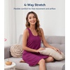 image:imageWiWi Nightgowns for Women Bamboo Viscose Button Down Sleep Shirt Super Soft Sleeveless Dress Cooling Tank Nightshirts SXXLPurplish Red