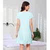 image:imageWiWi Nightgowns for Women Bamboo Viscose Super Soft Short Sleeve Sleep Dress Cooling Ladies Plus Size Lounge Sleepwear S4XAqua