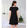 image:imageWiWi Nightgowns for Women Bamboo Viscose Super Soft Short Sleeve Sleep Dress Cooling Ladies Plus Size Lounge Sleepwear S4XBlack
