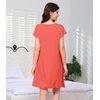 image:imageWiWi Nightgowns for Women Bamboo Viscose Super Soft Short Sleeve Sleep Dress Cooling Ladies Plus Size Lounge Sleepwear S4XCoral