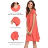 image:imageWiWi Nightgowns for Women Bamboo Viscose Super Soft Short Sleeve Sleep Dress Cooling Ladies Plus Size Lounge Sleepwear S4XCoral