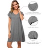 image:imageWiWi Nightgowns for Women Bamboo Viscose Super Soft Short Sleeve Sleep Dress Cooling Ladies Plus Size Lounge Sleepwear S4XDark Heather Grey