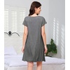 image:imageWiWi Nightgowns for Women Bamboo Viscose Super Soft Short Sleeve Sleep Dress Cooling Ladies Plus Size Lounge Sleepwear S4XDark Heather Grey