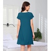 image:imageWiWi Nightgowns for Women Bamboo Viscose Super Soft Short Sleeve Sleep Dress Cooling Ladies Plus Size Lounge Sleepwear S4XDark Teal