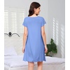 image:imageWiWi Nightgowns for Women Bamboo Viscose Super Soft Short Sleeve Sleep Dress Cooling Ladies Plus Size Lounge Sleepwear S4XFog Blue