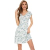 image:imageWiWi Nightgowns for Women Bamboo Viscose Super Soft Short Sleeve Sleep Dress Cooling Ladies Plus Size Lounge Sleepwear S4XGreen Leaf