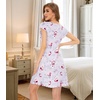image:imageWiWi Nightgowns for Women Bamboo Viscose Super Soft Short Sleeve Sleep Dress Cooling Ladies Plus Size Lounge Sleepwear S4XGreyPeony