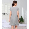 image:imageWiWi Nightgowns for Women Bamboo Viscose Super Soft Short Sleeve Sleep Dress Cooling Ladies Plus Size Lounge Sleepwear S4XHeather Grey