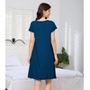 image:imageWiWi Nightgowns for Women Bamboo Viscose Super Soft Short Sleeve Sleep Dress Cooling Ladies Plus Size Lounge Sleepwear S4XInk Blue