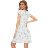 image:imageWiWi Nightgowns for Women Bamboo Viscose Super Soft Short Sleeve Sleep Dress Cooling Ladies Plus Size Lounge Sleepwear S4XLeaf