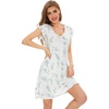 image:imageWiWi Nightgowns for Women Bamboo Viscose Super Soft Short Sleeve Sleep Dress Cooling Ladies Plus Size Lounge Sleepwear S4XLeaf