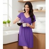 image:imageWiWi Nightgowns for Women Bamboo Viscose Super Soft Short Sleeve Sleep Dress Cooling Ladies Plus Size Lounge Sleepwear S4XLilac