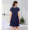 image:imageWiWi Nightgowns for Women Bamboo Viscose Super Soft Short Sleeve Sleep Dress Cooling Ladies Plus Size Lounge Sleepwear S4XNavy