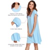image:imageWiWi Nightgowns for Women Bamboo Viscose Super Soft Short Sleeve Sleep Dress Cooling Ladies Plus Size Lounge Sleepwear S4XPale Blue