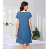 image:imageWiWi Nightgowns for Women Bamboo Viscose Super Soft Short Sleeve Sleep Dress Cooling Ladies Plus Size Lounge Sleepwear S4XPrussian Blue