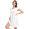 image:imageWiWi Nightgowns for Women Bamboo Viscose Super Soft Short Sleeve Sleep Dress Cooling Ladies Plus Size Lounge Sleepwear S4XWhite Stars