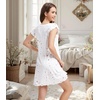 image:imageWiWi Nightgowns for Women Bamboo Viscose Super Soft Short Sleeve Sleep Dress Cooling Ladies Plus Size Lounge Sleepwear S4XWhite Stars