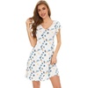 image:imageWiWi Nightgowns for Women Bamboo Viscose Super Soft Short Sleeve Sleep Dress Cooling Ladies Plus Size Lounge Sleepwear S4XWhiteGreen Dots