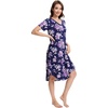 image:imageWiWi Nightgowns for Women Viscose from Bamboo Nightshirts Short Sleeve Nightshirt Sleep Gowns Loungewear Nightdress SXXLDark NavyPurple Floral