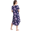 image:imageWiWi Nightgowns for Women Viscose from Bamboo Nightshirts Short Sleeve Nightshirt Sleep Gowns Loungewear Nightdress SXXLDark NavyPurple Floral