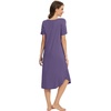 image:imageWiWi Nightgowns for Women Viscose from Bamboo Nightshirts Short Sleeve Nightshirt Sleep Gowns Loungewear Nightdress SXXLLavender