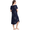 image:imageWiWi Nightgowns for Women Viscose from Bamboo Nightshirts Short Sleeve Nightshirt Sleep Gowns Loungewear Nightdress SXXLNavy Stars