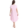 image:imageWiWi Nightgowns for Women Viscose from Bamboo Nightshirts Short Sleeve Nightshirt Sleep Gowns Loungewear Nightdress SXXLPink
