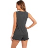 image:imageWiWi Pajama Set for Women Bamboo Viscose Sleeveless Tops with Shorts Pjs Sets Soft Summer Sleepwear Pj SXXLCharcoal Heather