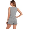 image:imageWiWi Pajama Set for Women Bamboo Viscose Sleeveless Tops with Shorts Pjs Sets Soft Summer Sleepwear Pj SXXLHeather Grey
