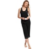 image:imageWiWi Pajama Set for Women Tank Top 2 Piece PJ Comfy Viscose from Bamboo Sleepwear Sleeveless Loungewear SXXLAblack