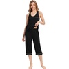 image:imageWiWi Pajama Set for Women Tank Top 2 Piece PJ Comfy Viscose from Bamboo Sleepwear Sleeveless Loungewear SXXLAblack