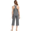 image:imageWiWi Pajama Set for Women Tank Top 2 Piece PJ Comfy Viscose from Bamboo Sleepwear Sleeveless Loungewear SXXLAdark Heather Grey