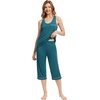 image:imageWiWi Pajama Set for Women Tank Top 2 Piece PJ Comfy Viscose from Bamboo Sleepwear Sleeveless Loungewear SXXLAdark Teal