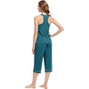 image:imageWiWi Pajama Set for Women Tank Top 2 Piece PJ Comfy Viscose from Bamboo Sleepwear Sleeveless Loungewear SXXLAdark Teal