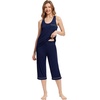 image:imageWiWi Pajama Set for Women Tank Top 2 Piece PJ Comfy Viscose from Bamboo Sleepwear Sleeveless Loungewear SXXLAnavy