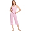 image:imageWiWi Pajama Set for Women Tank Top 2 Piece PJ Comfy Viscose from Bamboo Sleepwear Sleeveless Loungewear SXXLApink